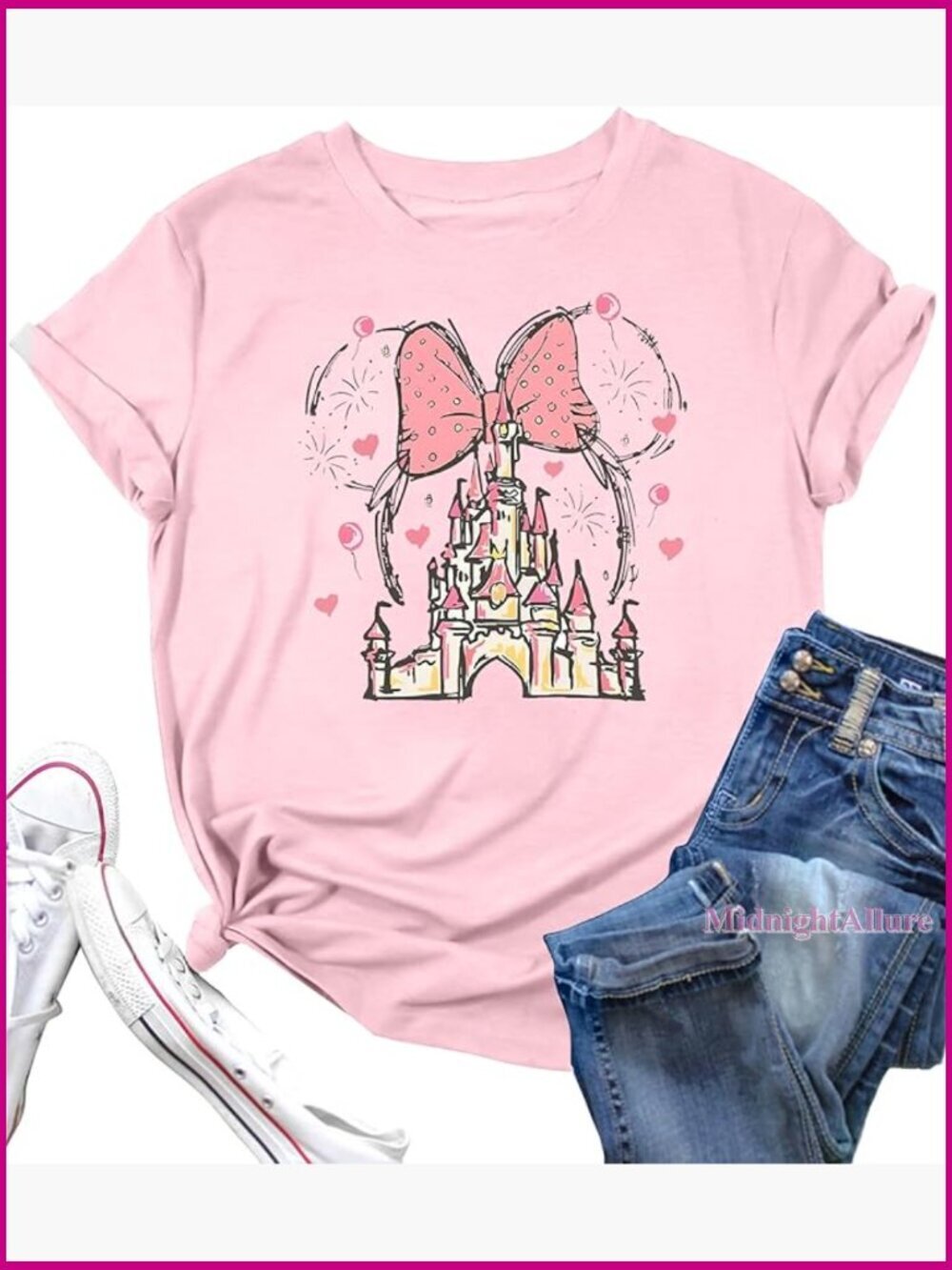 Women's Magic Kingdom Castle Graphic T-Shirt Short Sleeve Crew Neck Soft